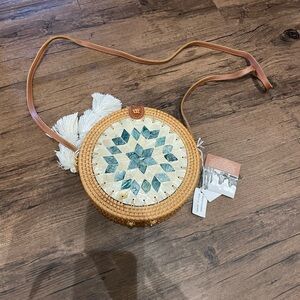 Rattan Round Seashell bag